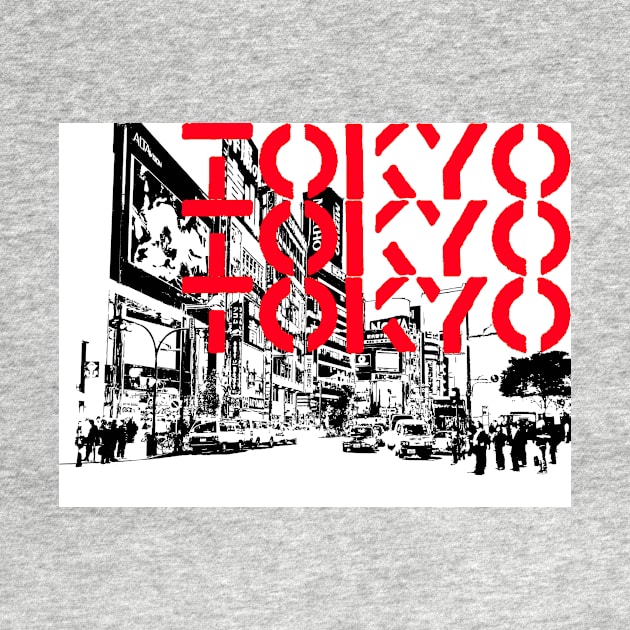 Tokyo City Red by rendezbleu